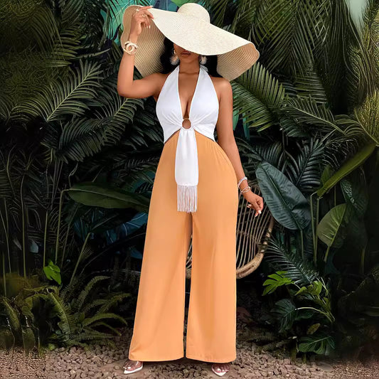 Women Sexy Backless Jumpsuit One Piece