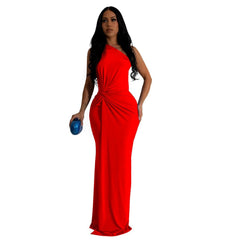 Date Night One Shoulder Evening Dress - 808Lush