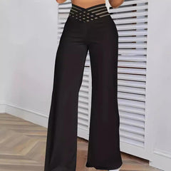 Women Pants Fall High Waist Casual Straight Leg Pants