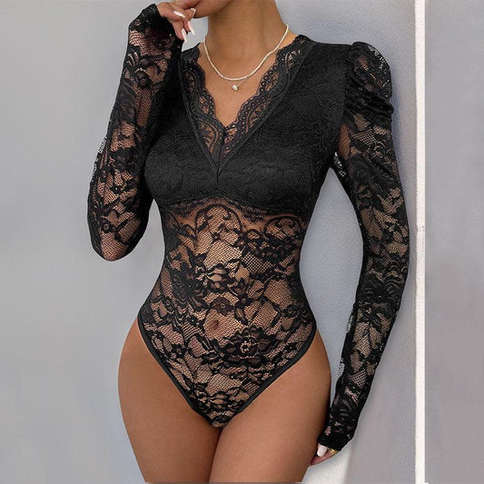 Long Sleeve Sexy Lace Women Bodysuit