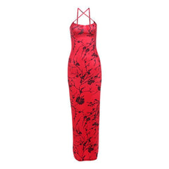 Floral Maxi Dress Elegant Slim Strap Bodycon - 808Lush