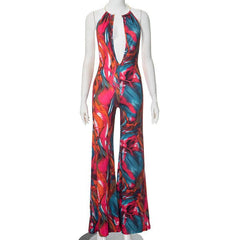 Multi Color Deep V Plunge Jumpsuit - 808Lush