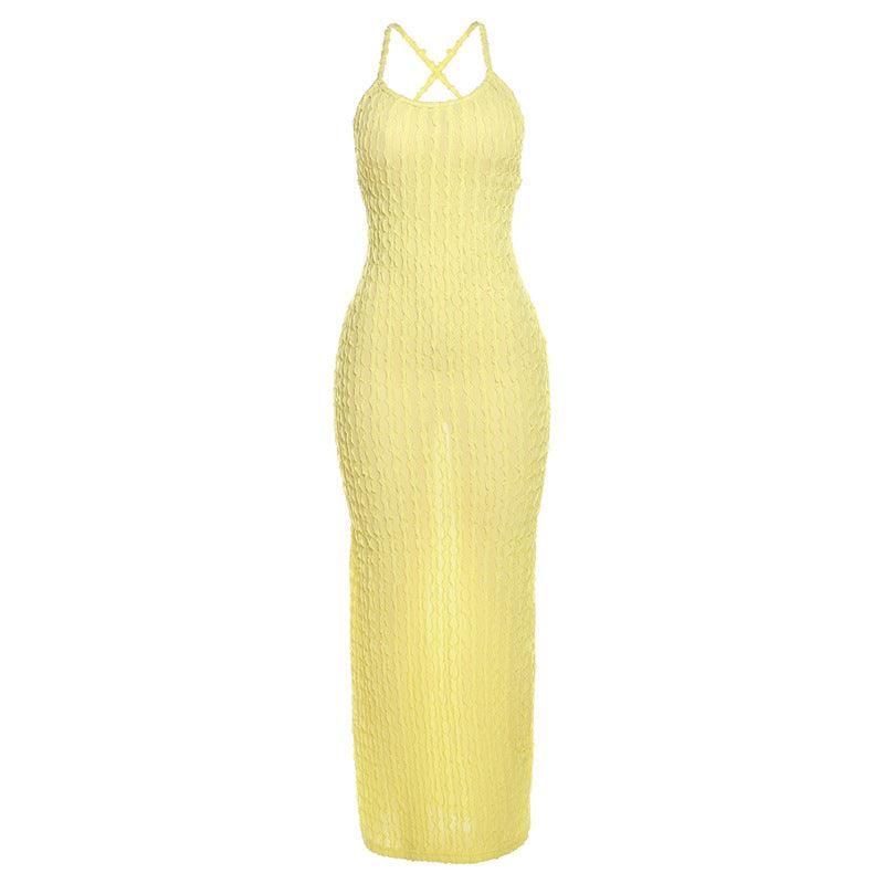 Sexy Backless Popcorn Bodycon Dress - 808Lush