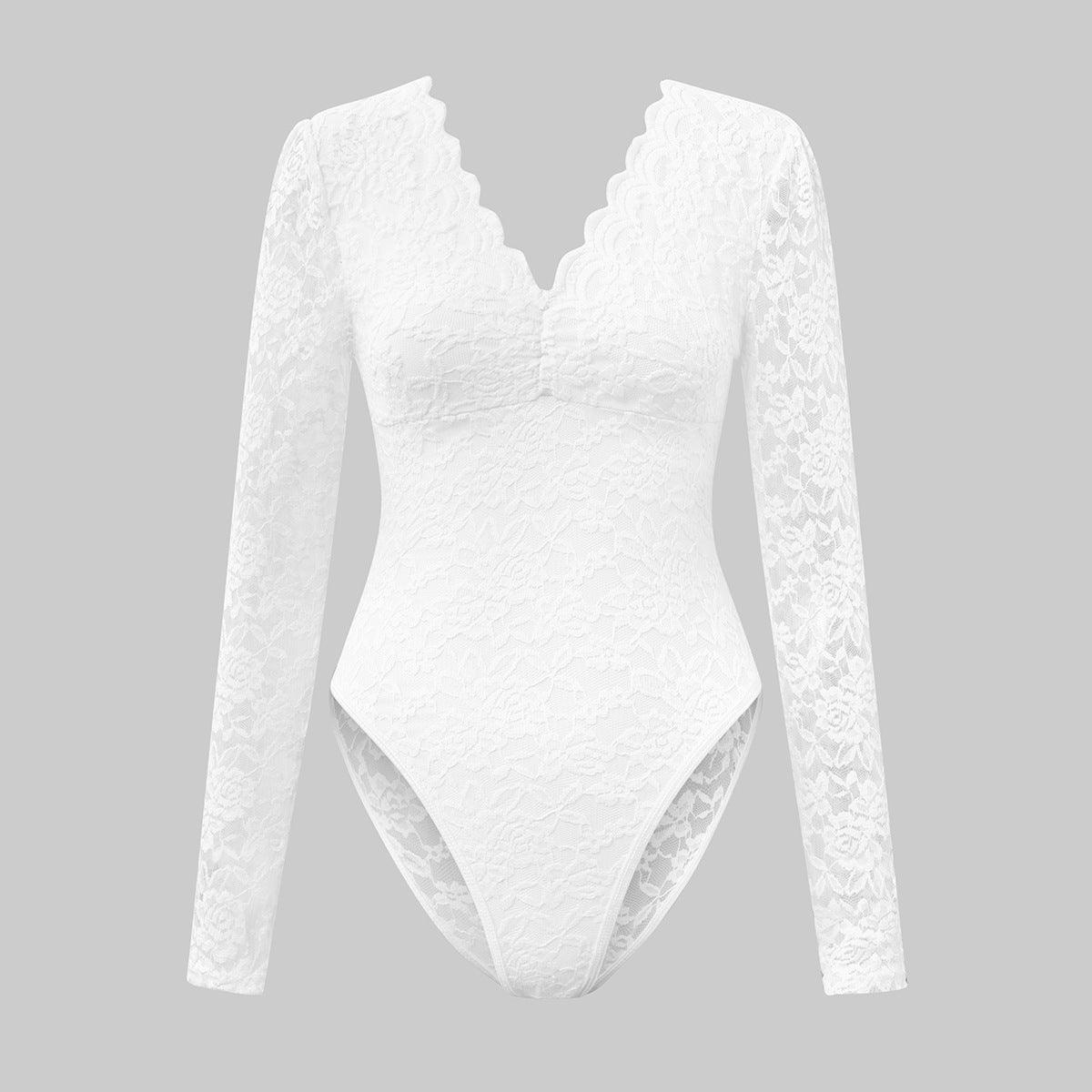 Sexy Lace Long Sleeve Sexy See through bodysuit - 808Lush