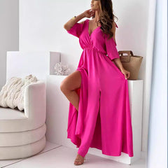 Sexy Sling Half Sleeve Maxi Dress