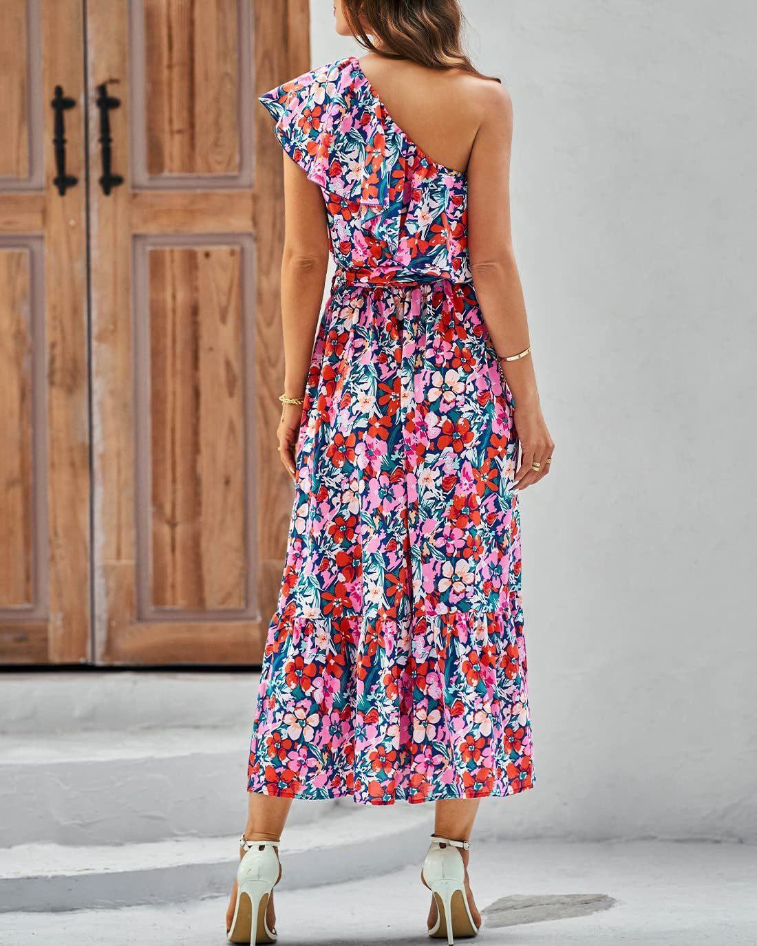 Summer Shoulder Ruffles Sleeveless Floral Dress - 808Lush