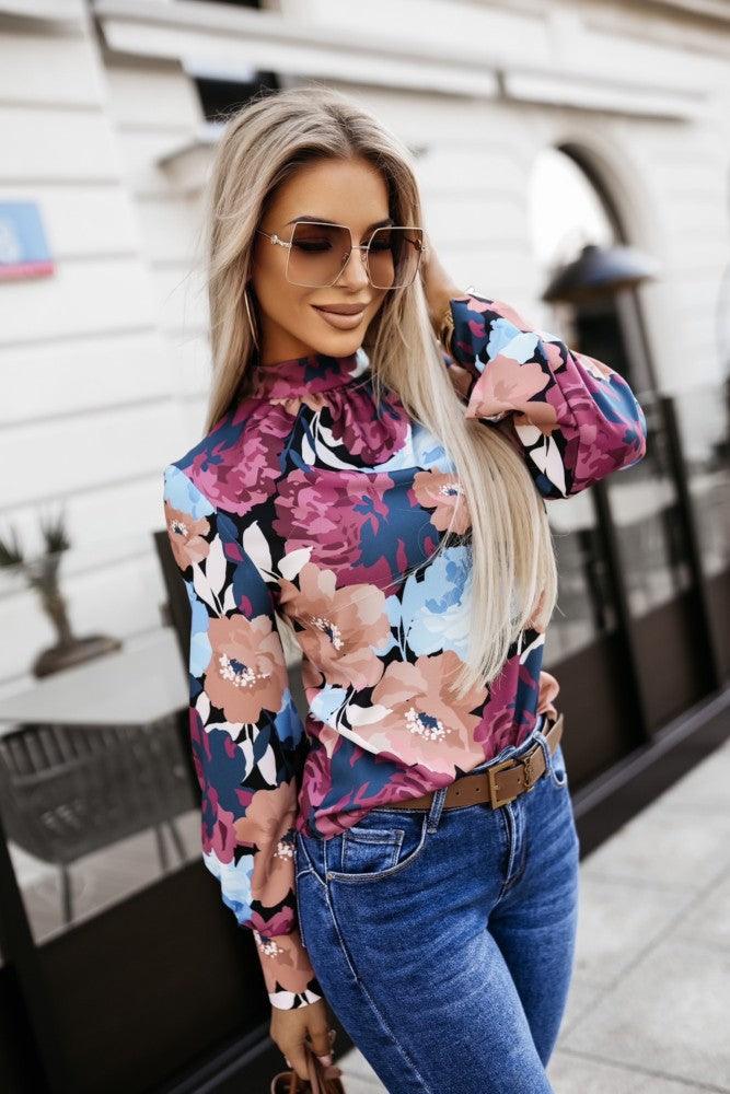 Floral Elegant Long Sleeve Blouse Top