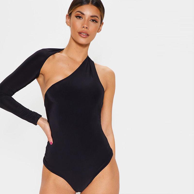 Sexy Backless Halter Long Sleeve Tight Bodysuit - 808Lush