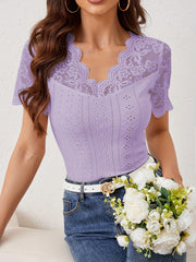 V neck Lace Top for Women