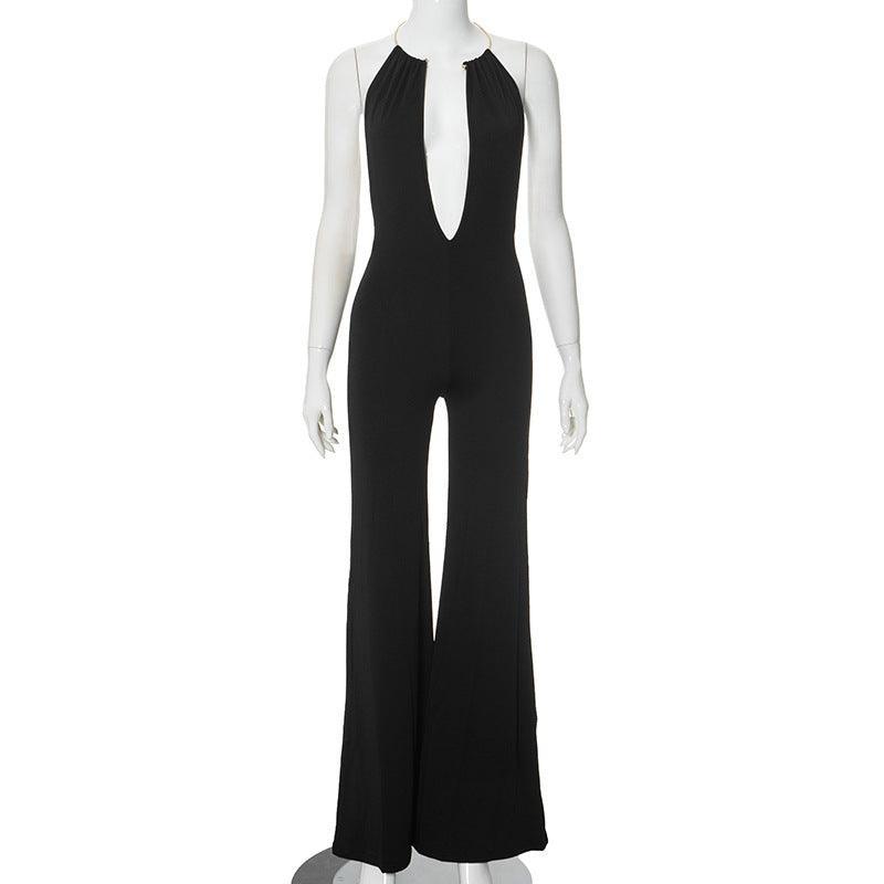 Multi Color Deep V Plunge Jumpsuit - 808Lush