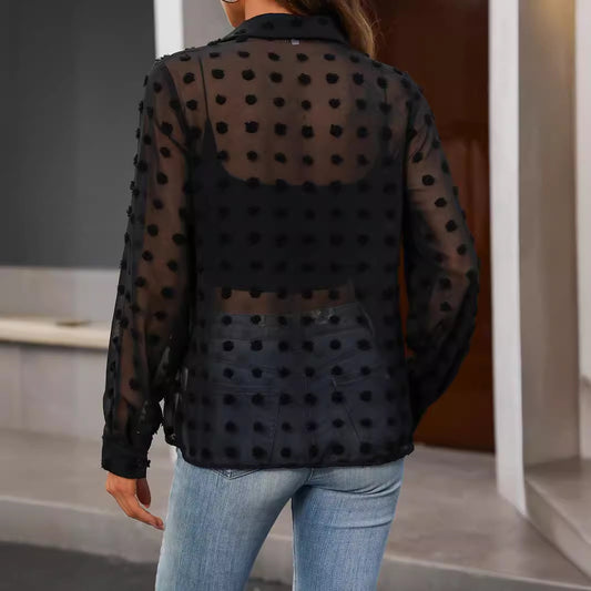 Women Sexy Translucent Shirt