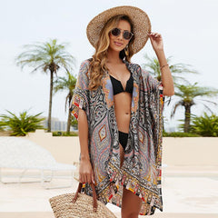 Printed Cloak Sun Protection Casual Beach Cover Up