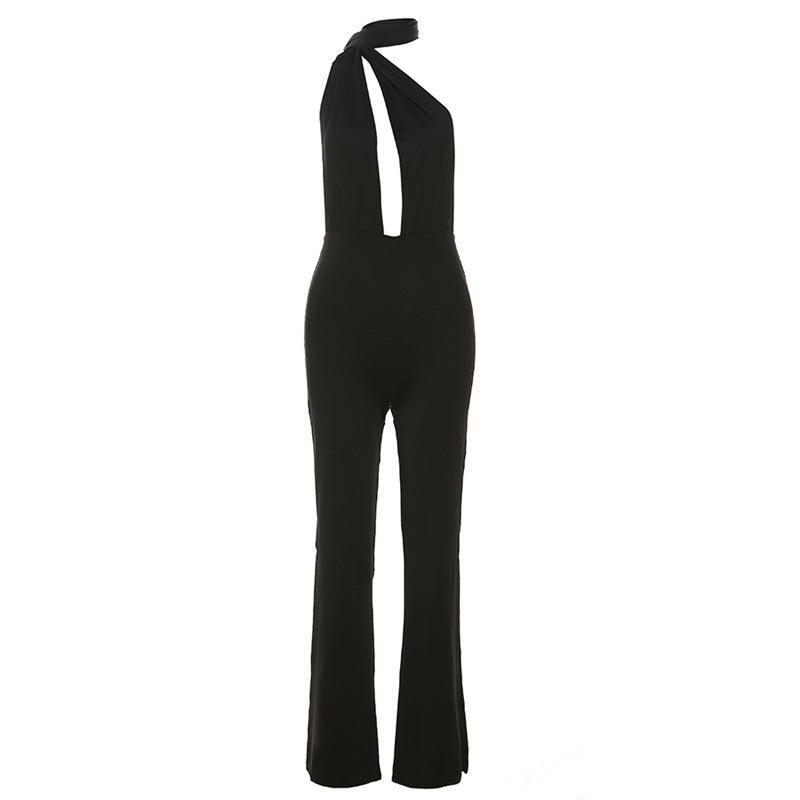 Sexy Cutout Backless Black Jumpsuit - 808Lush