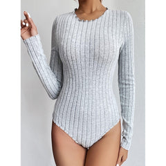 Women Fluted Collar Long Sleeved bodysuit - 808Lush