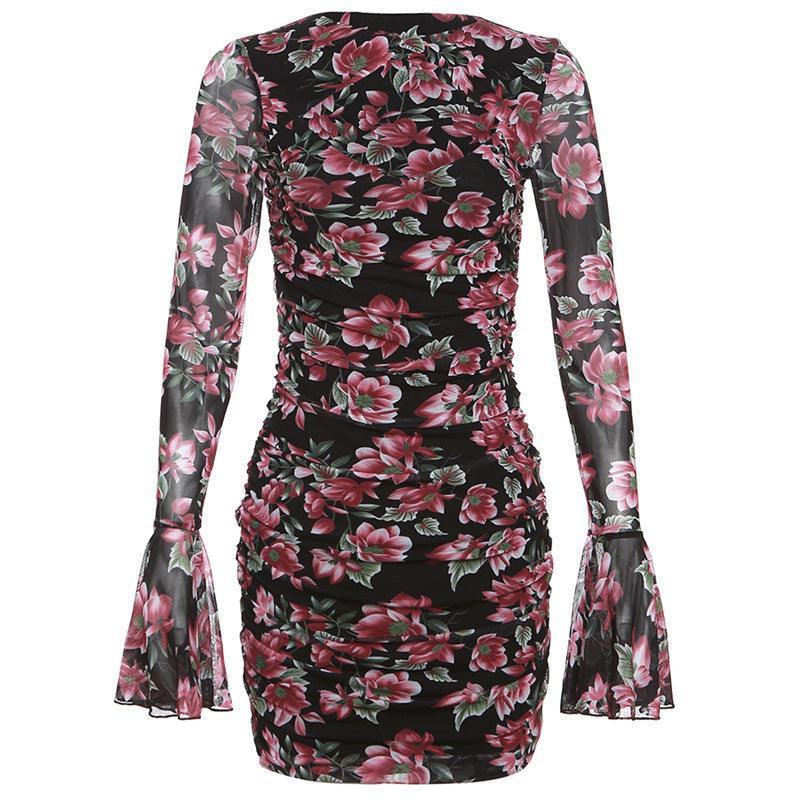 Party Cutout Floral Mesh Mini Dress - 808Lush