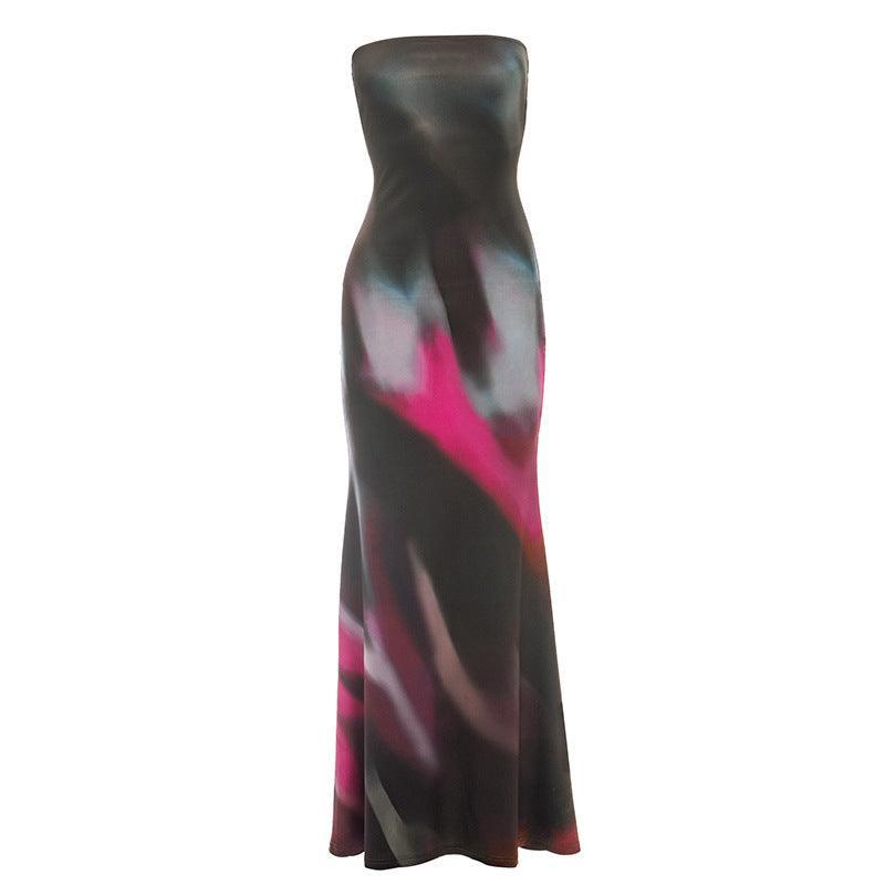 Tube Top Dress Printed Maxi Dress - 808Lush