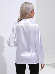 Satin Shirt Long Sleeve Formal Shirt - 808Lush