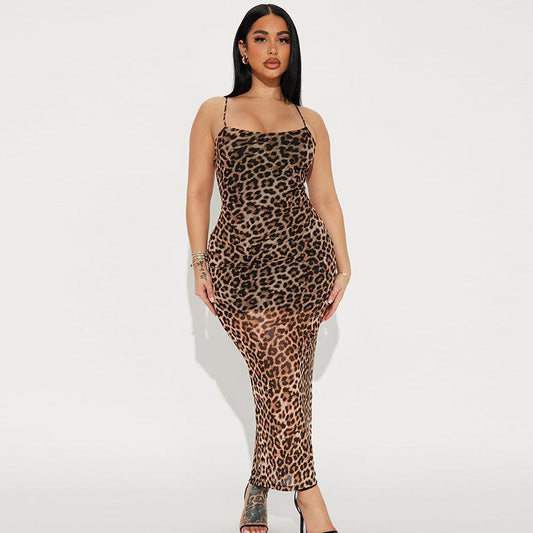 Leopard Print Patchwork Dress - 808Lush