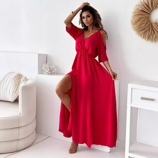 Sexy Sling Half Sleeve Maxi Dress