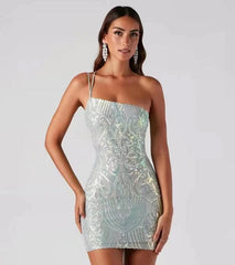 Sequin Sexy Sheath Slim Fit Mini Dress