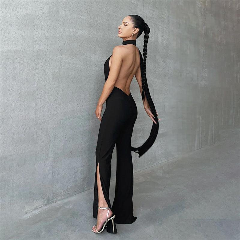 Sexy Cutout Backless Black Jumpsuit - 808Lush