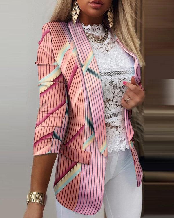 Women Blazer Tie-Dyed Office Slim Fit Blazer - 808Lush