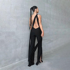 Sexy Cutout Backless Black Jumpsuit - 808Lush