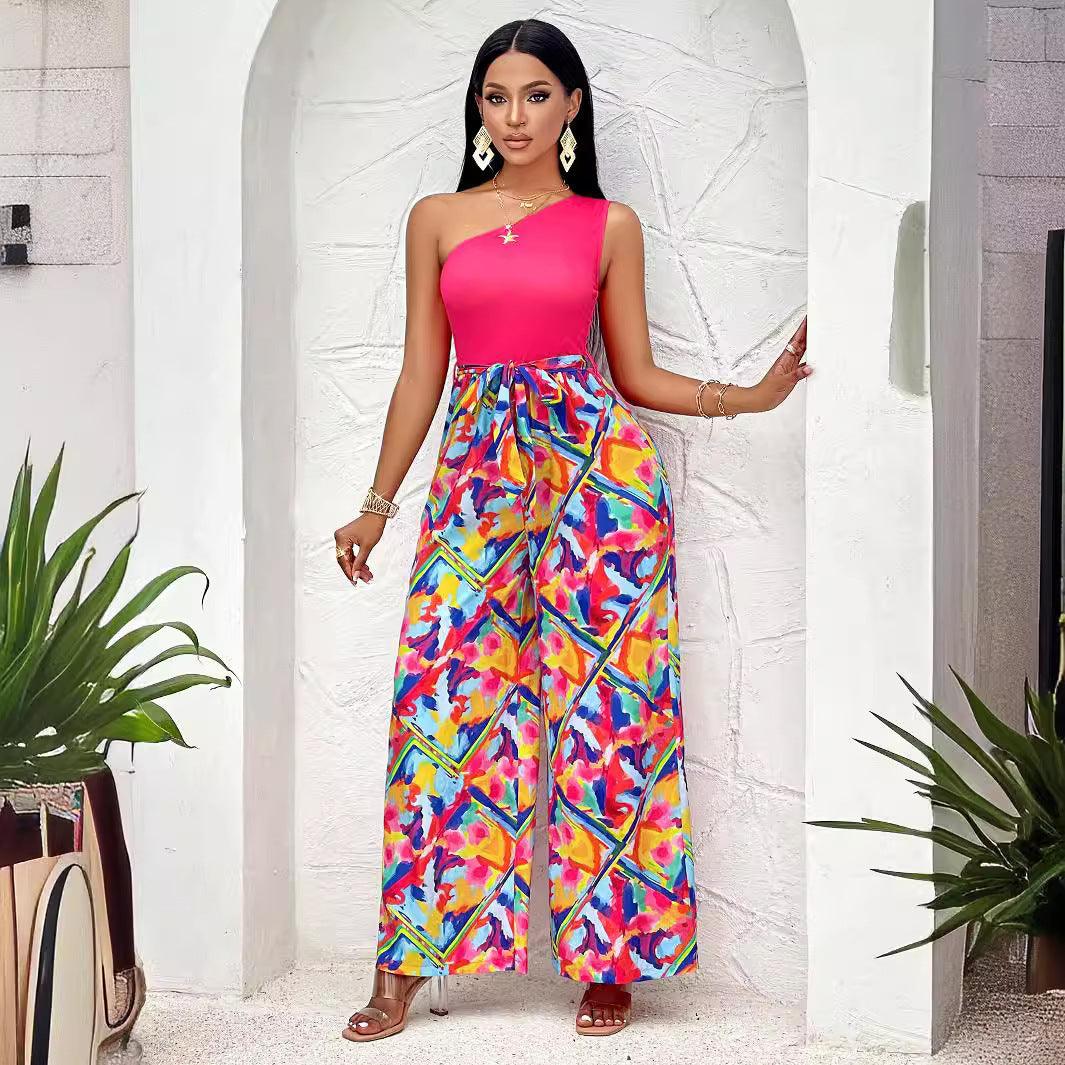 Women Summer Printed Jumpsuit