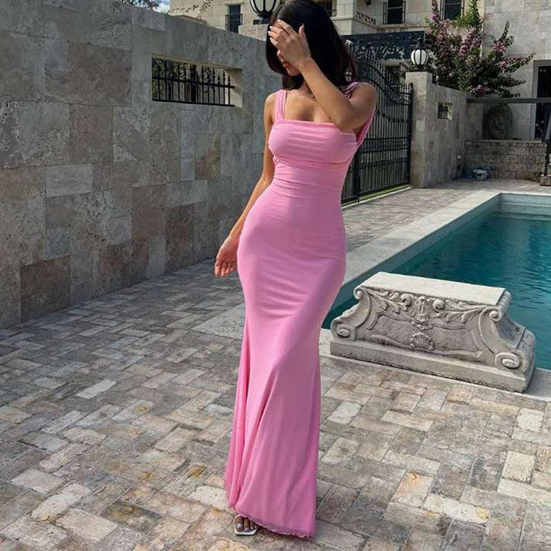 Lace Up Off Neck Sexy Backless Evening Dress - 808Lush