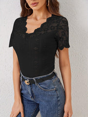 V neck Lace Top for Women