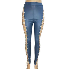 Sexy Casual Slim Criss Cross Strap Trousers - 808Lush