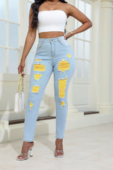 Street Hipster Skinny Ripped Stretch Jeans