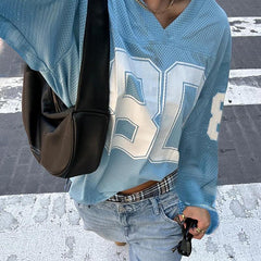 Loose Long Sleeve Sexy Street V neck WomenTop