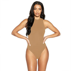 Sexy Slim Fit Cotton Thread Sleeveless bodysuit - 808Lush