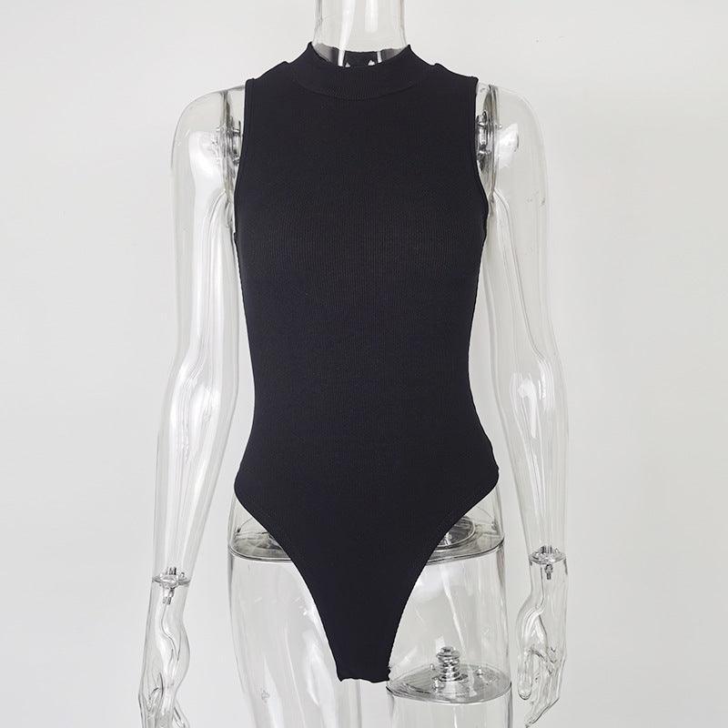 Sexy Slim Fit Cotton Thread Sleeveless bodysuit - 808Lush