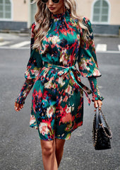 Printed Dress Autumn Elegant Long Sleeve Dress