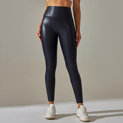 Women Leggings High Waist Faux Leather Pants - 808Lush