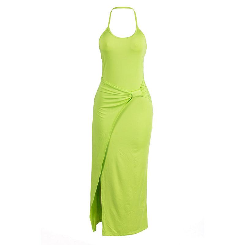 Sexy Solid Color Sleeveless Bodycon Dress - 808Lush