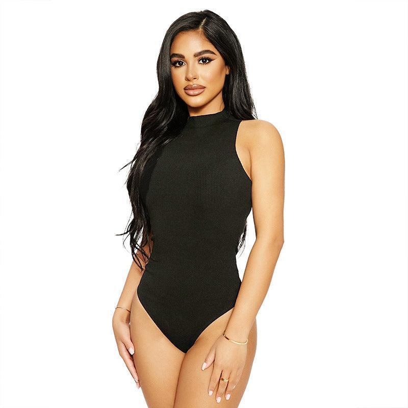 Sexy Slim Fit Cotton Thread Sleeveless bodysuit - 808Lush