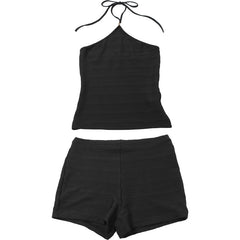 Sexy Spaghetti Straps Vest Slim Casual Shorts Set