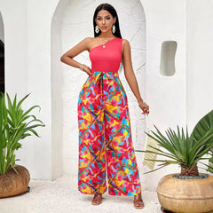 Women Summer Printed Jumpsuit