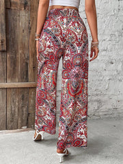 Women Pants Elastic Waist Wide Leg Pants