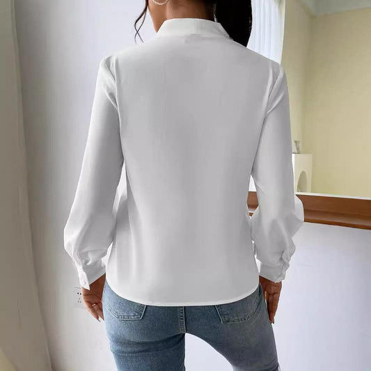 Women Long Sleeve V neck Loose Shirt