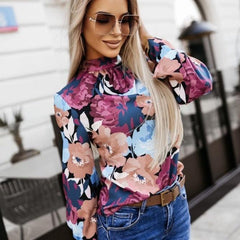 Floral Elegant Long Sleeve Blouse Top