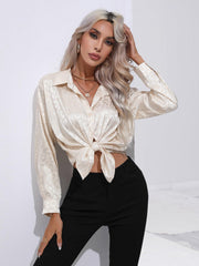 Leopard Print Satin Satin Silk Long Sleeve - 808Lush