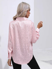 Leopard Print Satin Satin Silk Long Sleeve - 808Lush