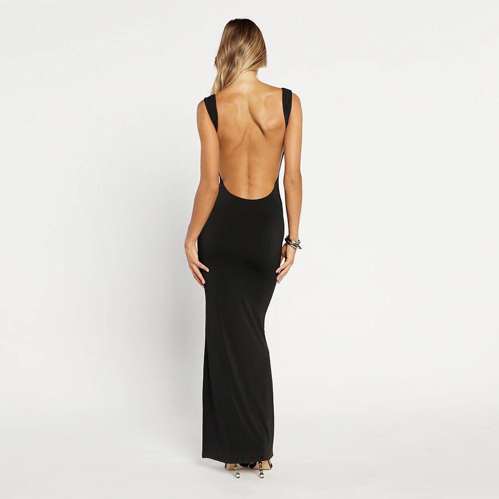 Sleeveless Backless Slim Fit Maxi Dress - 808Lush