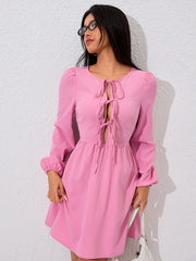 Women Sweet Pink Mini Dress