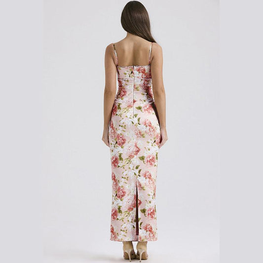 Spring Split Elegant Floral Bodycon Dress - 808Lush