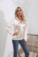 Satin Shirt Long Sleeve Formal Shirt - 808Lush